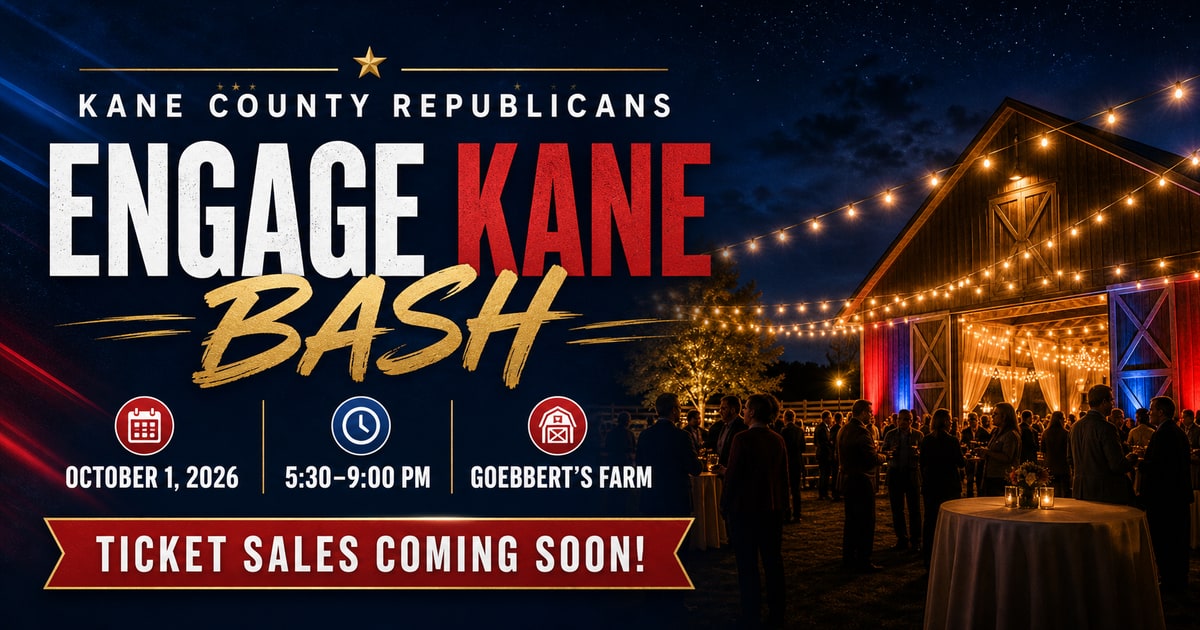 Engage Kane Bash: October 1, 2026, 5:30 to 9:00 PM at Goebbert's Farm. Ticket sales coming soon.